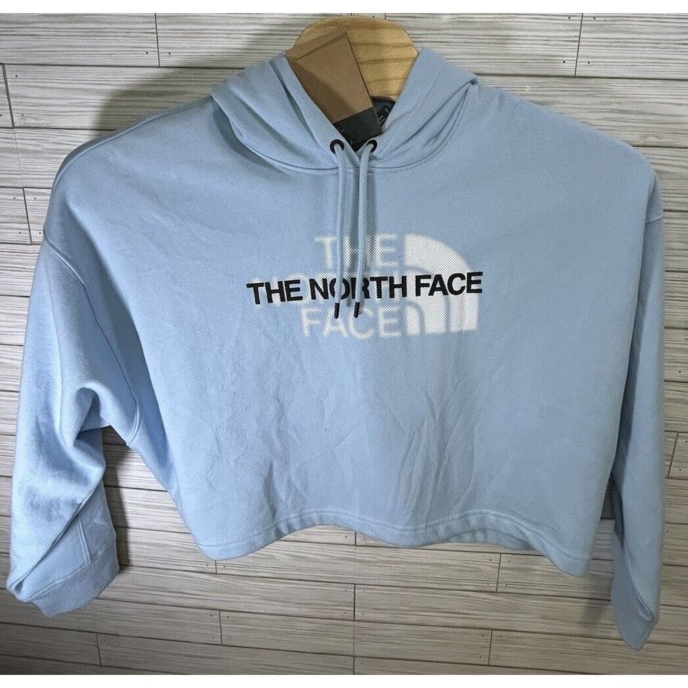 NWT NORTH FACE WOMENS COORDINATES CROP DROP PULLOVER HOODIE Beta Blue 2XL